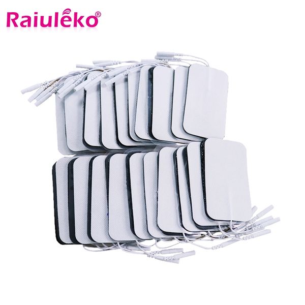 

20/50 pcs/9x5cm/2mm plug reusable tens electrode pad for pulse digital acupuncture therapy massager/electrical muscle stimulator