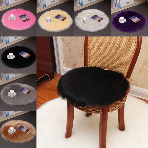 

carpets artificial wool round cushion stool pad living room home decor