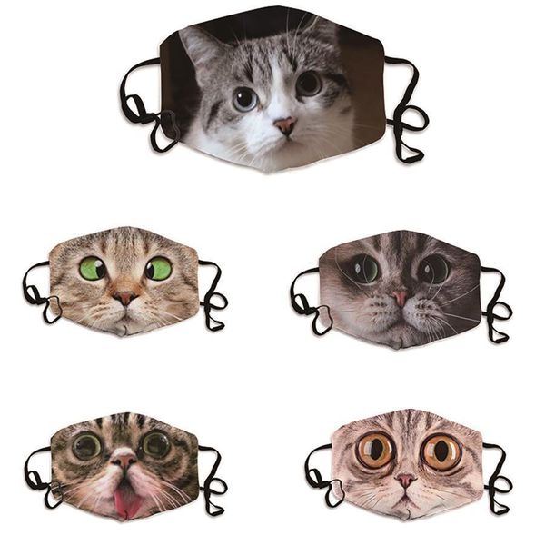 

creative 2021 fashion cat exprsion cotton mask with filter element