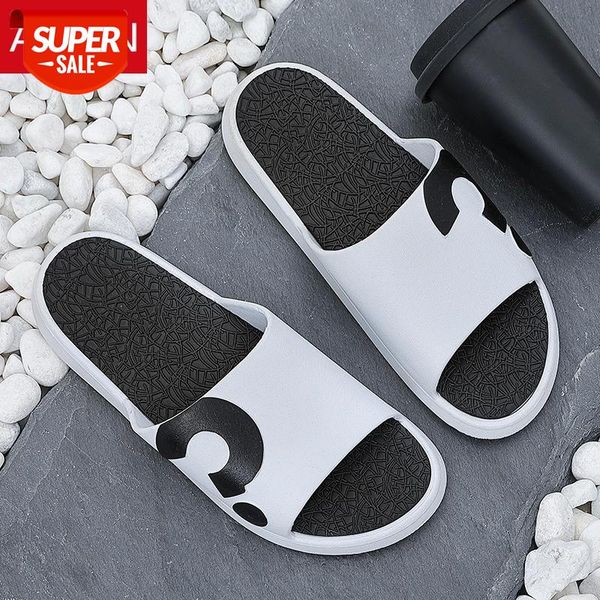 

asifn fashion home men slippers summer beach question mark indoor male slides soft bottoms non-slip men's shoes pantoufle homme #eg9h, Black