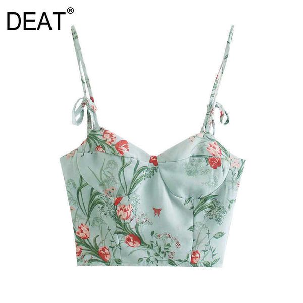 

[deat] summer fashion sling printing elasticity temperament elegant women tank 13d106 210527, White