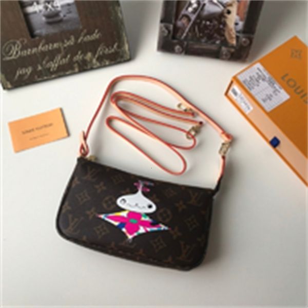 

totes brand designer luxury m51980 new pink silk-printed old flower shoulder bag women handbags iconic bags handles shoulder bags cross, Red;black