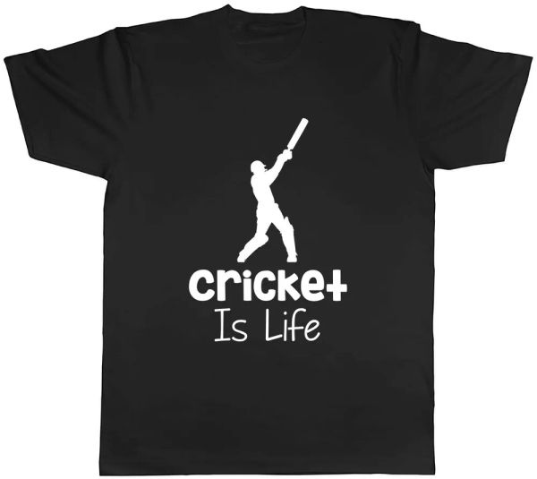 

cricket is life mens t-shirt tee, White;black