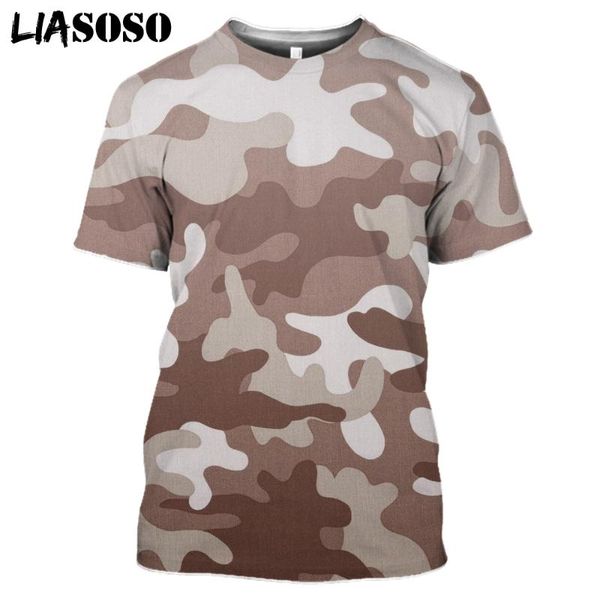 

men's t-shirts liasoso 2021 camouflage color 3d print t-shirt fashion summer casual men t shirt funny women tee streetwear harajuku clo, White;black