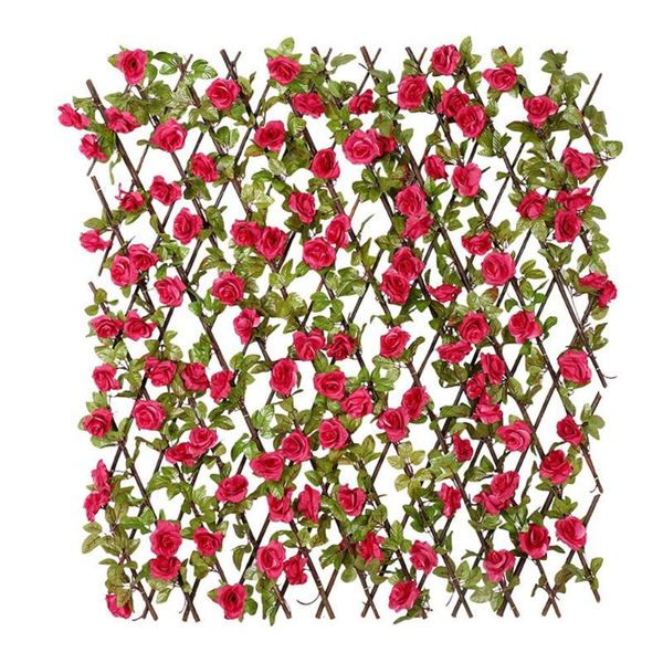 

fencing, trellis & gates garden fence willow wooden hedge with artificial flower leaves decoration screening expanding privacy screen