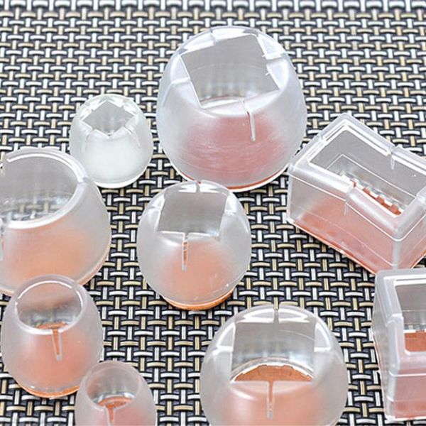

chair covers transparent silicone table foot pad felt anti-slip anti-friction furniture leg caps round square home decor supply
