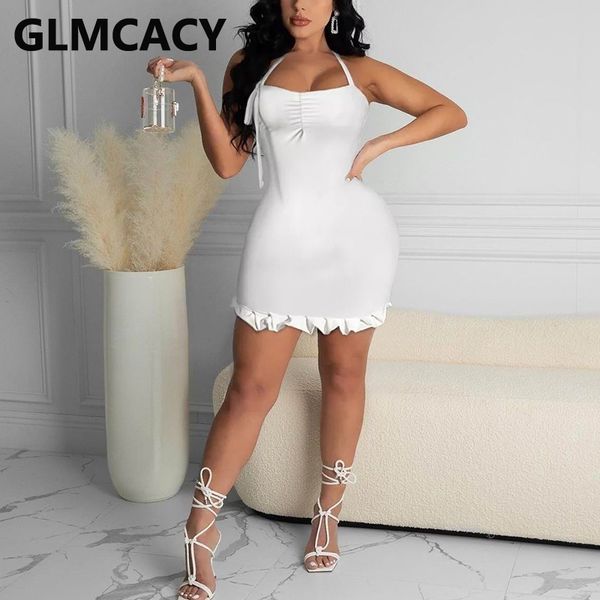 

halter backless bodycon mini dress night party club dress 210702, Black;gray