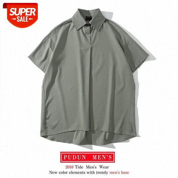 

loose short-sleeved shirt for men and women with chiffon design, retro hong kong flavor french blouse, couple #kc02, White;black