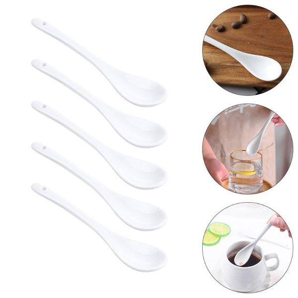 

spoons 10 pcs simple honey exquisite soup multipurpose egg (white)
