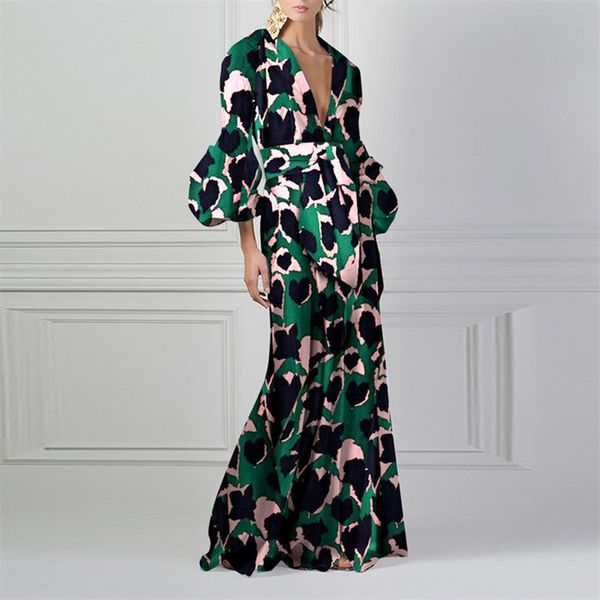 

dressed sleeve maxi print plus size dress party, Black;gray