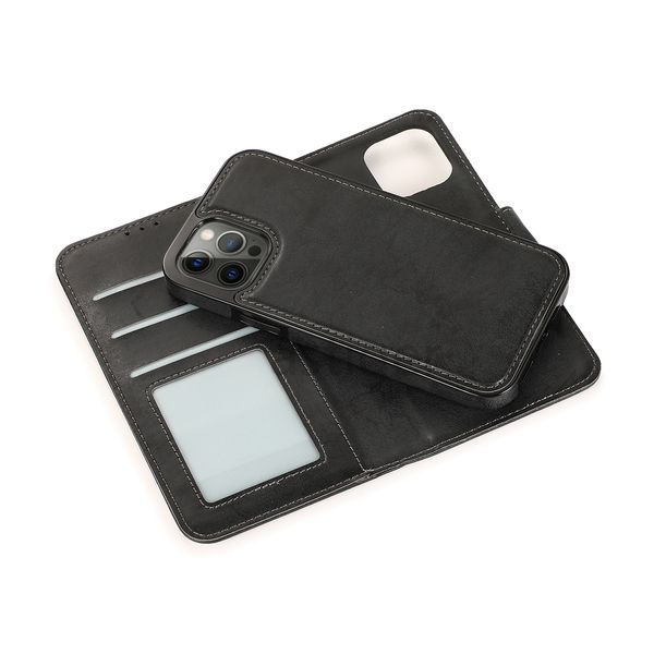 Caso de couro de luxo para casos de telefone do iPhone 12 promax 12mini 11 xsmax xr x 7 8 6 mais S21 ultra s20 2 em 1 slot de carteira magnética slot anti-caça capa protetora anti-outono