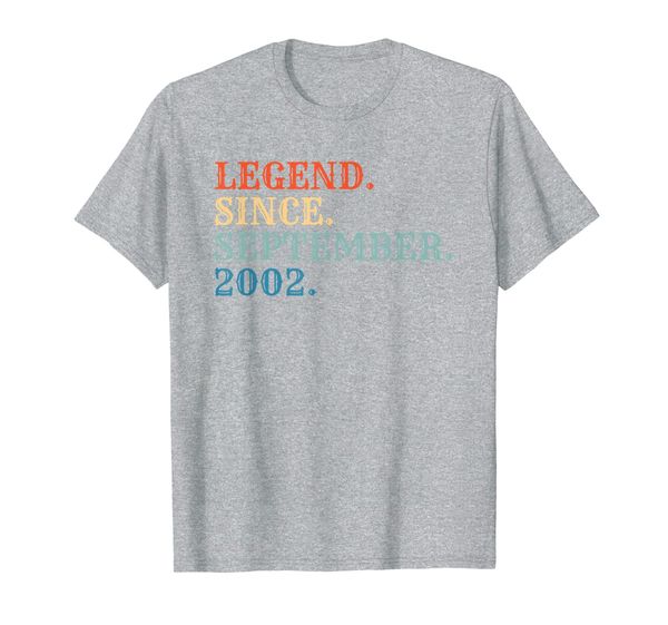

legend since september 2002 shirt - 17th birthday gift tee t-shirt, White;black