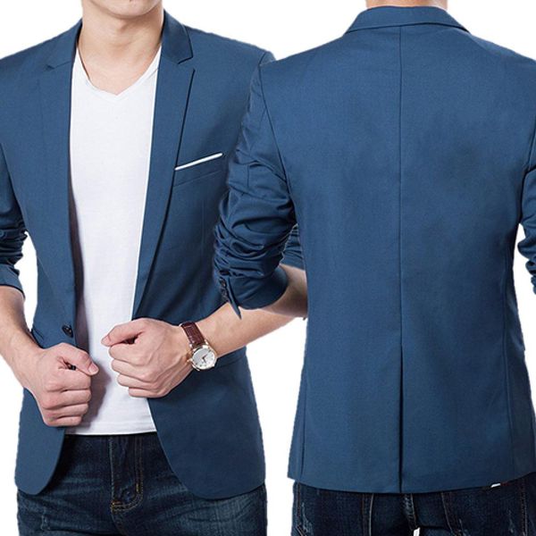 

70% men's solid color step collar slim blazer formal business wear one button suit 5xl, White;black