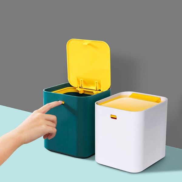 

waste bins creative deskmini trash bin with spring lid garbage storage basket office home paper car can small cute dustbin