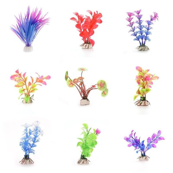 

decorations plants fish tank grass flower ornament decor aquatic accessories artificial plastic water plant aquarium