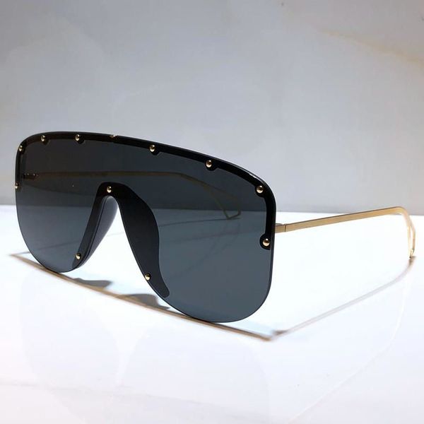 

new fashion 0667s sunglasses connected lens big size half frame with small rivets 0667 mask sunglasses popular outdoors with box, White;black