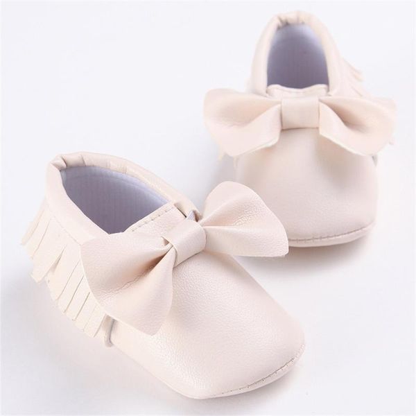 

first walkers toddler kid baby girls cute pu leather walk winter bow knot fringe shoes soft soled non-slip footwear infant crib