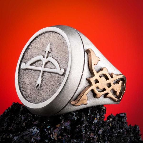 

cluster rings great seljuk empire ring 925 sterling silver turkish arrow bow style fashionable, Golden;silver