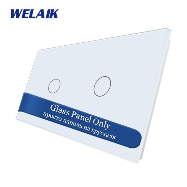 

smart home control welaik-1 brand eu crystal glass panel only 2frame not touch switch 1gang+1gang a2911w/b1