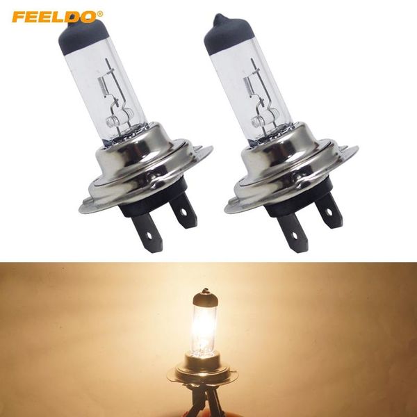 

car headlights feeldo 2pcs h7 55w/100w 12v white lamp light source parking #2861