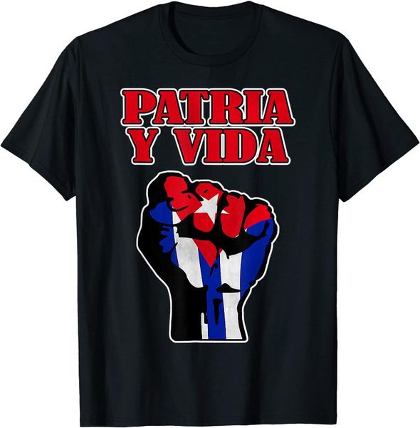 

men's t-shirts patria y vida cuba flag cuban fist t-shirt, White;black
