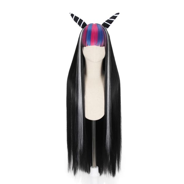 

anime danganronpa mioda ibuki cosplay wigs 100cm long heat resistant synthetic hair dangan ronpa costume cosplay wig, Black