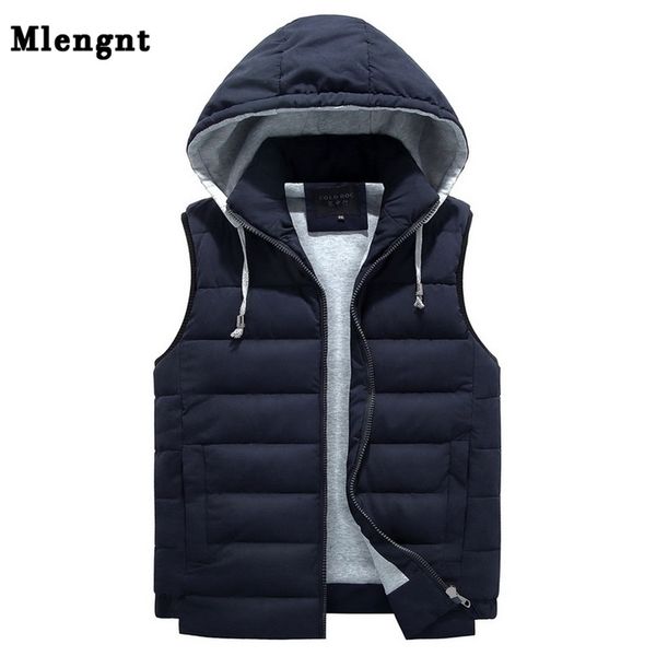 

men 4xl-8xl parka hooded vest winter autumn thick warm casual windbreaker baggy padded outerwear waistcoat sleeveless jacket 211104, Black;white