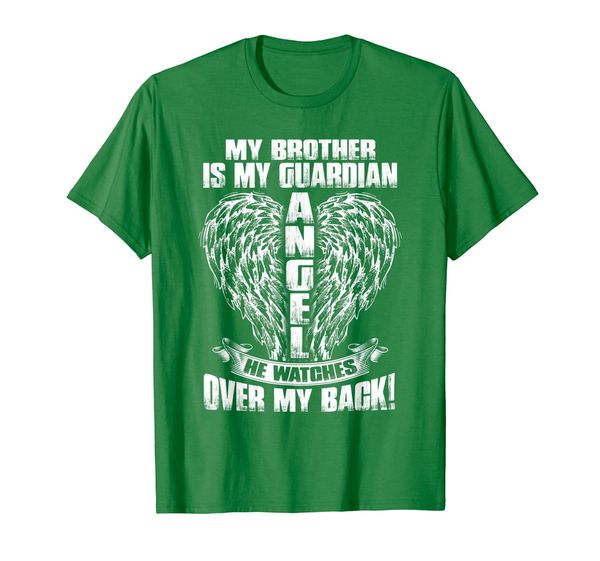 

my brother is my guardian angel he watches ove my back shirt, White;black