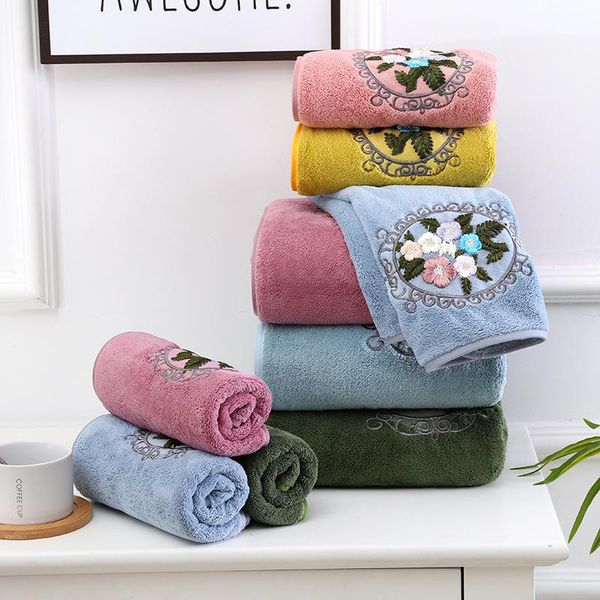 

towel drop embroidery set 1pc bath and face for bathroom 70*140cm/34*74cm