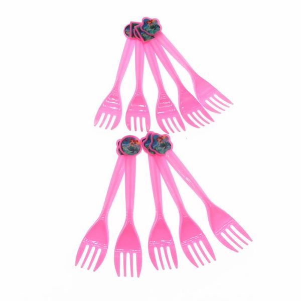 

packaging dinner service mermaid 10pcs cartoon theme spoon fork knife disposable tableware for baby shower decoration supplies home