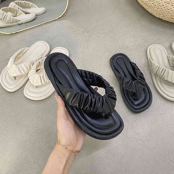 

slippers house for women's flip-flops beach shoes woman flat designer women heel home sandals female slides b8yo, Black