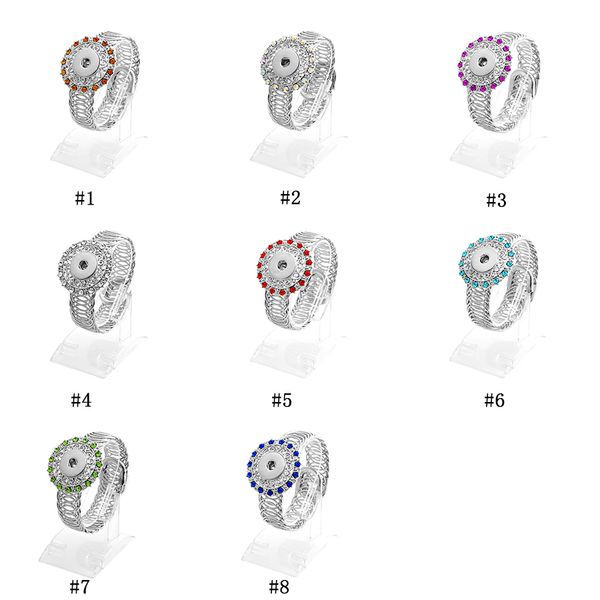 

noosa snap button bracelets crystal rhinestone 18mm ginger snap charm wrap bangle for women fashion interchangeable jewelry gift, Golden;silver