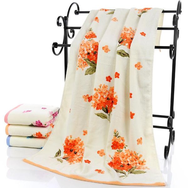 

towel 100% cotton printed bath bathroom flower soft thicken face