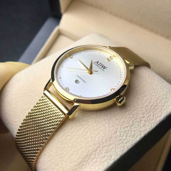 

adw korean fashion stainless steel watch quartz female luminous student sports leisure women's, Slivery;brown
