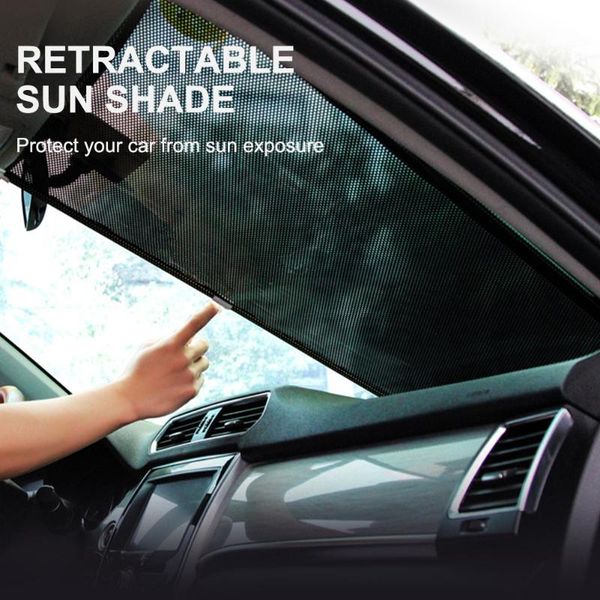 

car sunshade retractable windshiled curtain adjustable sun visor protector block heat and 99% uv rays shade with suction cup