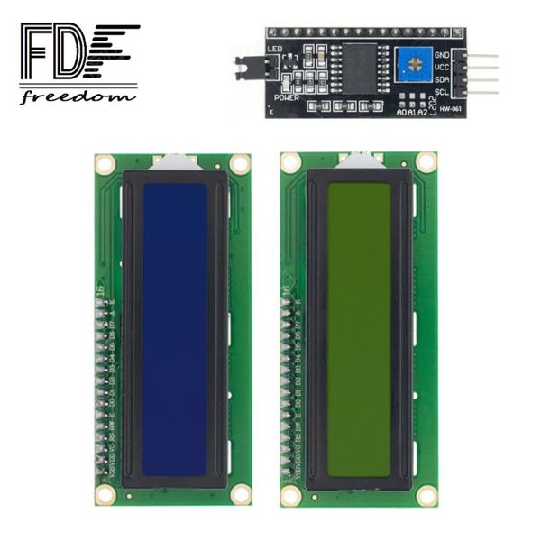 Işık Boncuklar 10pcs LCD 1602 Modül Mavi Sarı Yeşil Ekran 16x2 Karakter Ekran PCF8574T PCF8574 IIC I2C Arayüzü Arduino için 5V