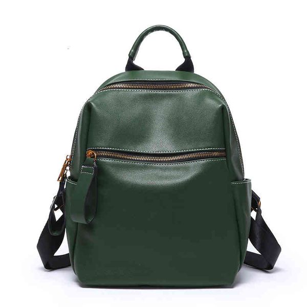 

leather backpack women's 2021 new fashion simple bag leisure travel backpack