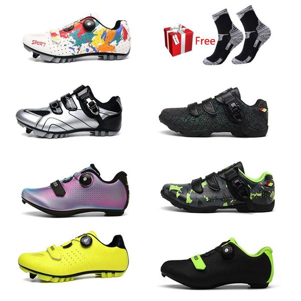 

professional athletic bicycle shoes mountain mtb cycling men self-locking road bike women sneakers footwear, Black
