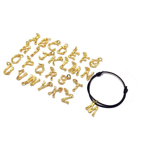 

charm bracelets a-z 26 letter charms women and men jewelry fashion vintage metallic bracelet drop, Golden;silver