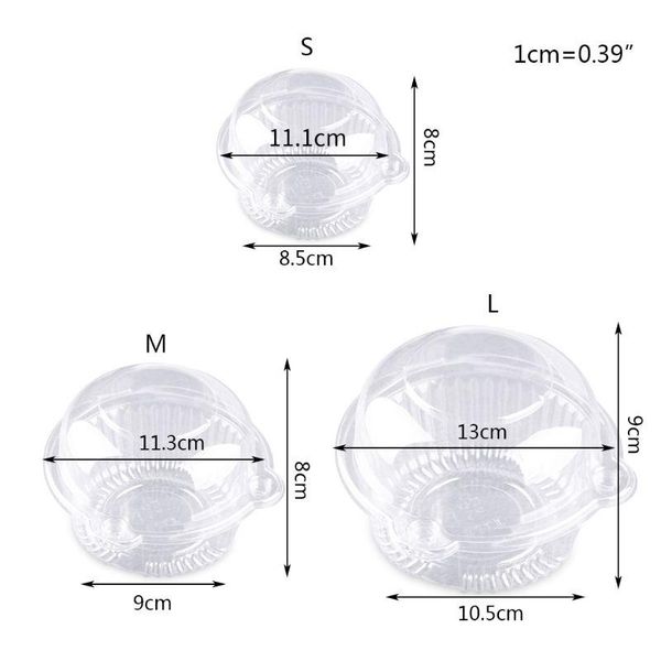 

disposable dinnerware h056 100 pack plastic single individual cupcake muffin dome holders cups pods(small)
