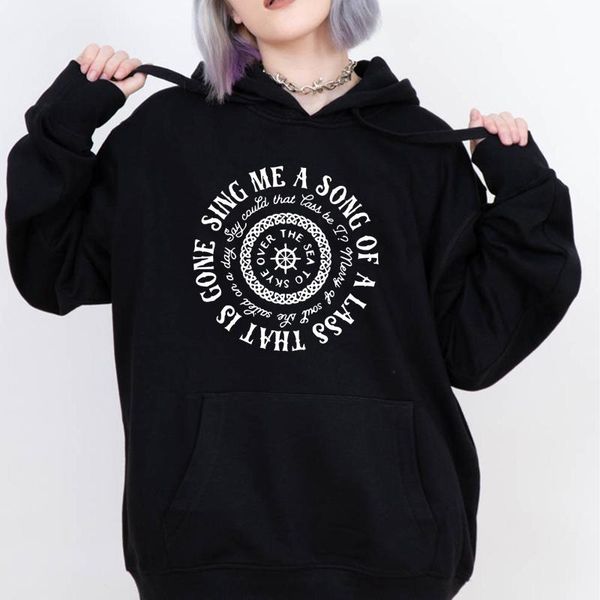 

women's hoodies & sweatshirts sassenach sing me a song oversized outlander book series pullovers claire jamie fraser tv shows, Black