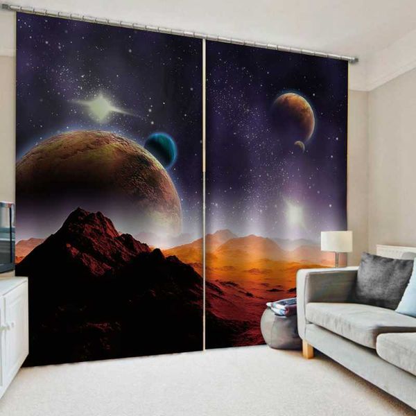 

luxury blackout 3d window curtains for living room bedroom black stars stereoscopic curtain & drapes
