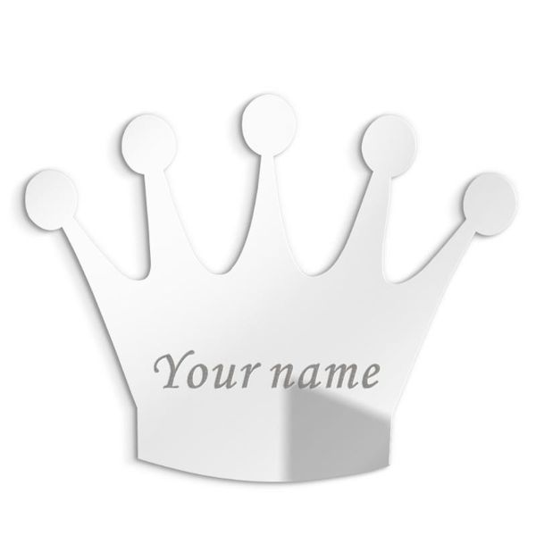 

personalised acrylic princess mirror custom crown wedding decor sticker with self-adhesive party favor mirrors