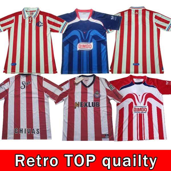 

2007 2008 retro version soccer jerseys 1996 1997 chivas de guadalajara 60 100th shirt quality vintage classic football uniform, Black;yellow