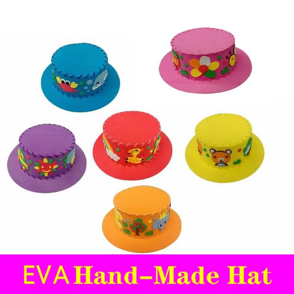 

multi-pattern 3d sticker puzzle eva 3d sticker parent-child interaction cartoon handmade hat as childrens gifts