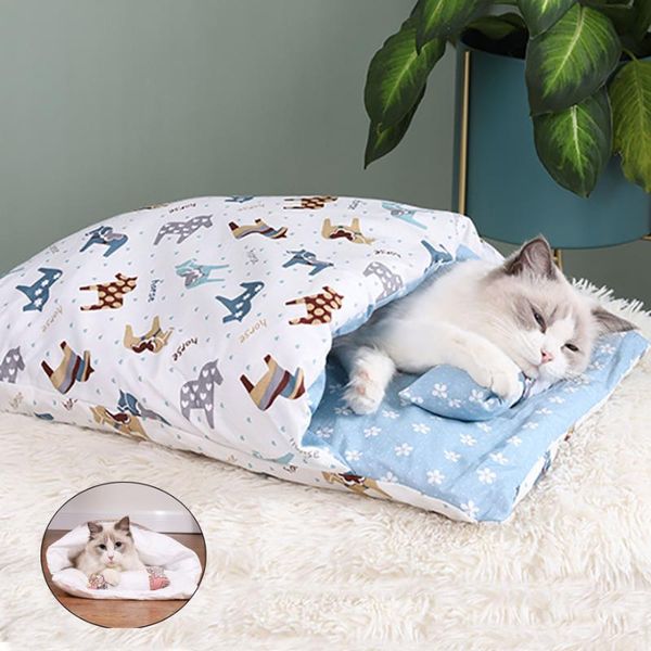 

pet cat dog bed removable sleeping bag sofas mat cats house winter warm for small beds puppy nest kennels & pens