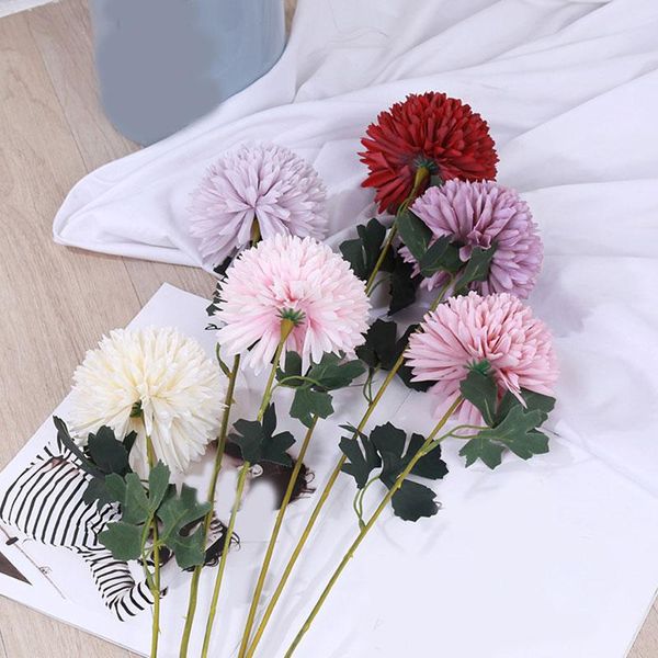 Flores decorativas grinaldas 1pc Dandelion Flower Ball Wedding Decoration for Home Party El Garden Simulation Silk