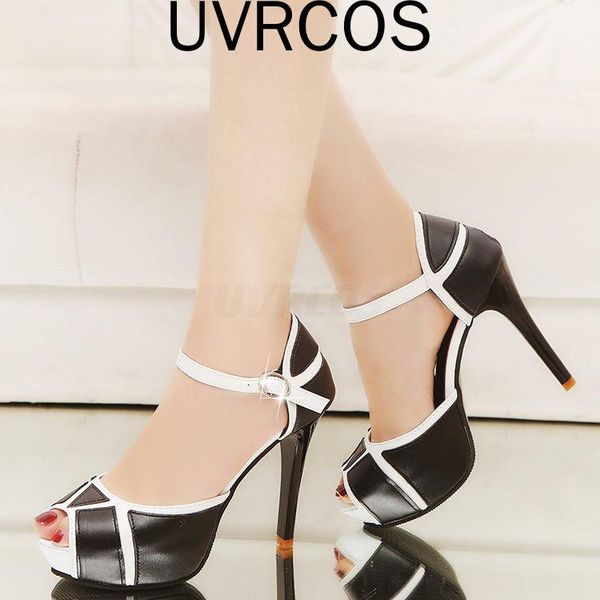 

dress shoes 2022 summer hollow buckle women's european and american fight color fish mouth fine with high heels young daily, Black