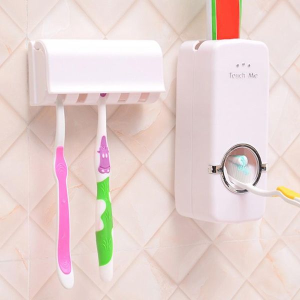 

automatic toothpaste squeezer toothbrush holder wall mount stand bathroom accessories set holders
