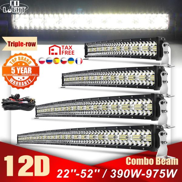

working light co 22'' 32'' 42" 52" offroad curved led bar spot flood combo 3-rows work for car 4wd truck suv a